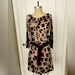 Louisa Cerano animal print alpaca/virgin wool Size 10 like new!
